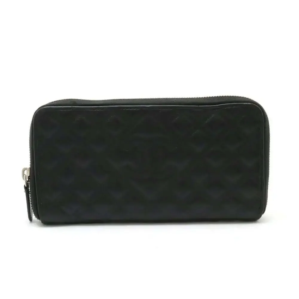 CHANEL Black Diamond Leather Logo Wallet - Picture 2 of 10